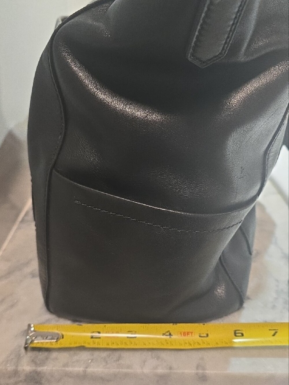 Reed Krakoff Large Black Leather Shoulder Tote with Gold Hardware - Picture 4 of 16